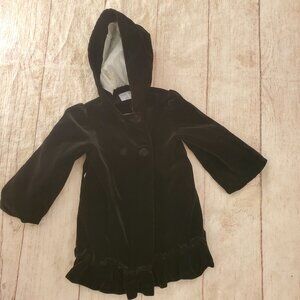 Juste Cle velvet hooded spring/fall coat/jacket sz 98 (3T)